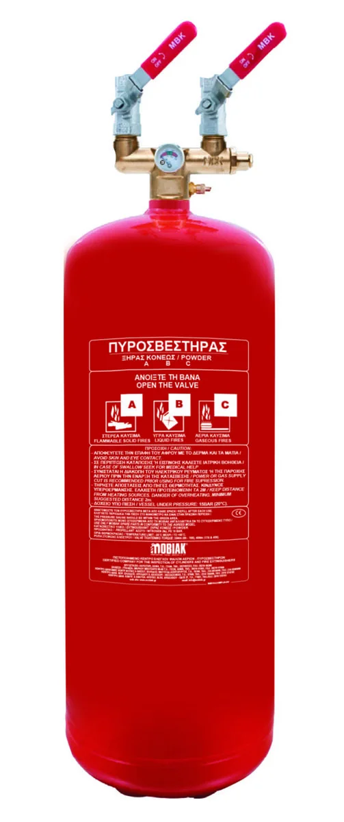 Vatrogasni aparat s prahom 6 kg za lokalnu primjenu Dupli izlaz