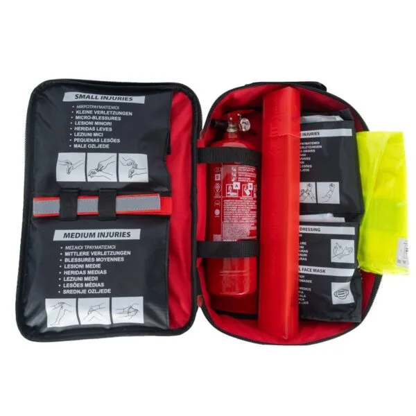 Torba za prvu pomoć (DIN 13164) s kompletom vatrogasnog aparata od 1 kg